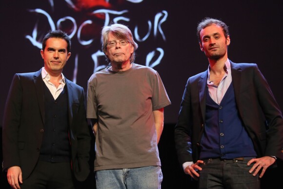Maxime Chattam, Stephen King et Augustin Trapenard au Grand Rex à Paris, le 16 novembre 2013.