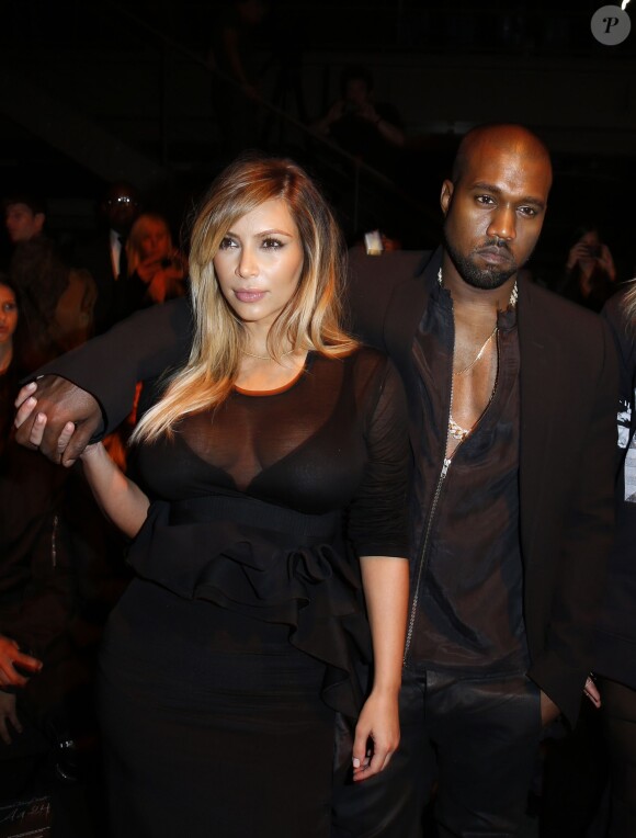 Kanye West et Kim Kardashian au défilé Givenchy le 29 septembre 2013