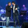 David Martin et Tex lors du concert de 'La Télé Qui Chante' à Bobino, Paris, le 25 novembre 2013. Les recettes de billeterie seront reversées a l'association "Les Toiles Enchantées" présidée par Alain Chabat