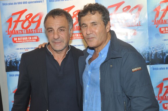 Albert Cohen et Dove Attia, les producteurs de la comédie musicale "1789, les amants de la Bastille", au Palais des Sports de Paris le, 7 Novembre 2013.