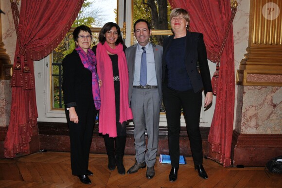 Jean-Luc Romero et Anne Hidalgo lors des 18e Etats Generaux Des Elus Locaux Contre Le Sida', à Paris le 27 novembre 2013