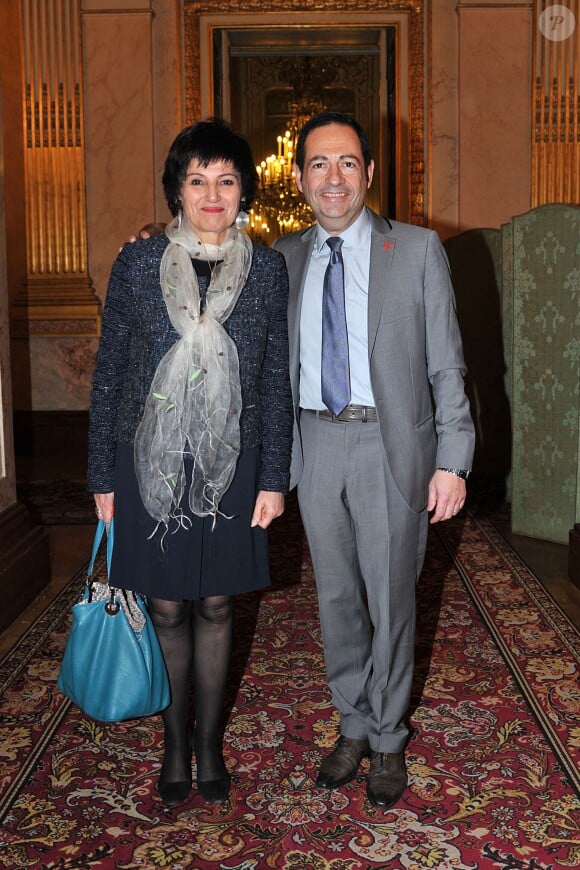 Dominique Bertinotti et Jean-Luc Romero lors des 18e Etats généraux des élus locaux contre le sida', à Paris le 27 novembre 2013