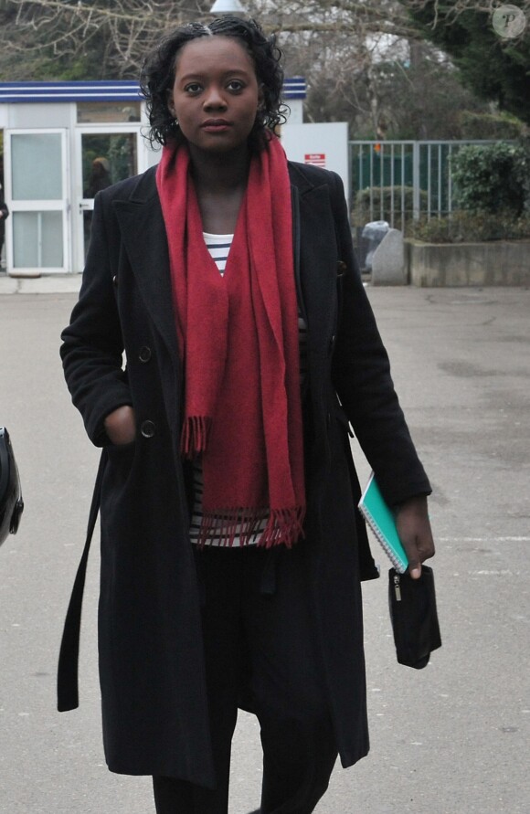 Rama Yade arrive au tribunal de Nanterre, le 28 février 2013. Elle a été relaxée par la justice, le jeudi 28 mars 2013, dans son procès pour faux, usage de faux et inscription indue sur une liste électorale