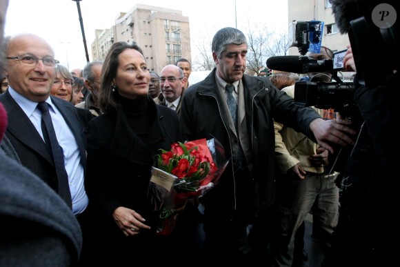 Ségolène Royal et Philippe Sarre lors d'une visite à Colombes, le 11 mars 2008.