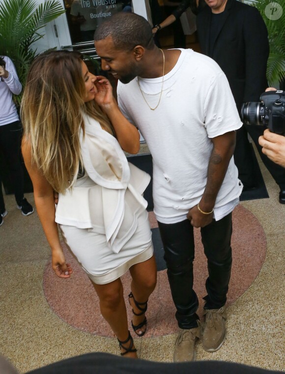 Kim Kardashian et Kanye West à Miami, le 29 novembre 2013.