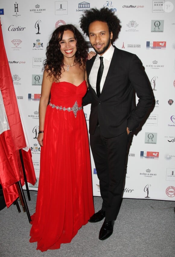Aïda Touihri et Yassine Azzouz assiste à la 16e édition du Bal de Paris à l'hôtel Le Marois. Paris, le 7 décembre 2013.
