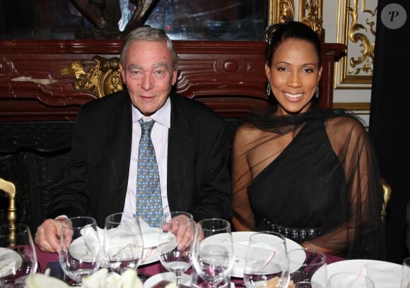 Yves Boisset et Christine Kelly lors du 16e Bal de Paris à l'hôtel Le Marois. Paris, le 7 décembre 2013.