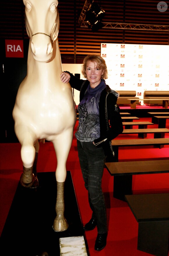 Brigitte Lahaie lors du Grand Prix Gucci au dernier jour du Gucci Paris Masters à Villepinte le 8 décembre 2013
