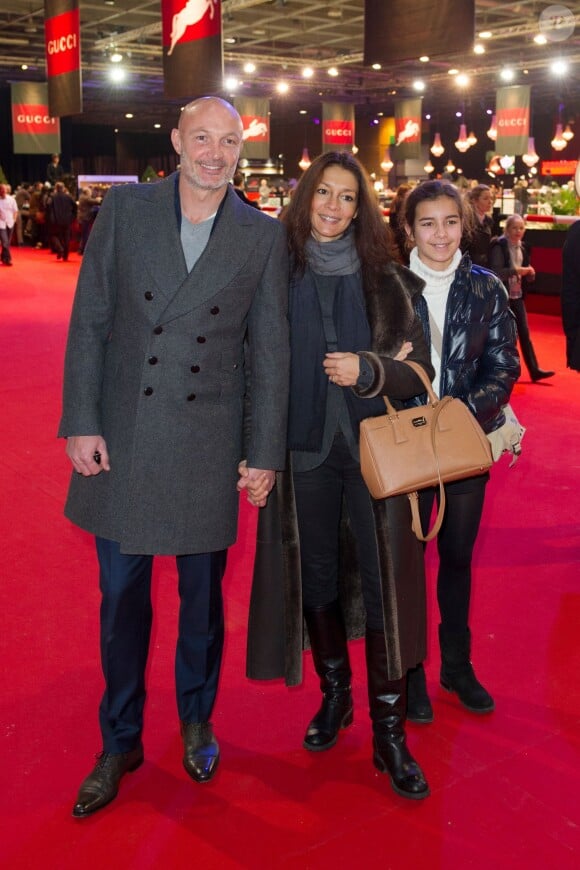 Franck Leboeuf en famille lors du Grand Prix Gucci au dernier jour du Gucci Paris Masters à Villepinte le 8 décembre 2013