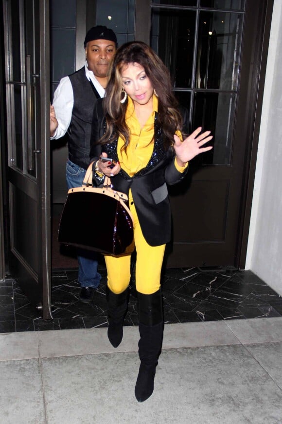 La Toya Jackson et son compagnon Jeffre Phillips à Beverly Hills, Los Angeles, le 26 février 2013.