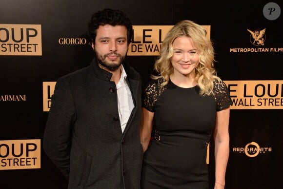 Mabrouk El Mechri et Virginie Efira à l'avant-première mondiale du film Le Loup de Wall Street à Paris, le 9 décembre 2013.
