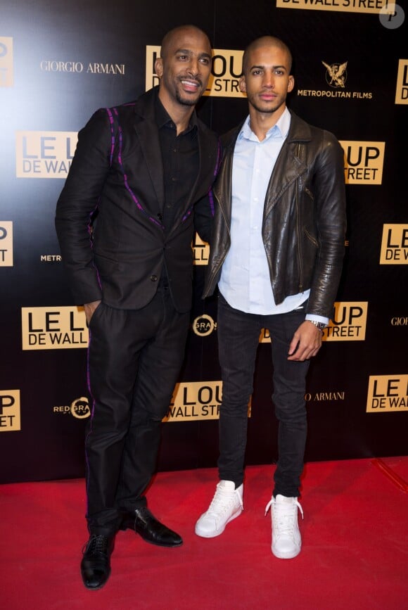 Stomy Bugsy et son fils Bilal à la première mondiale du film Le Loup de Wall Street à Paris le 9 décembre 2013.