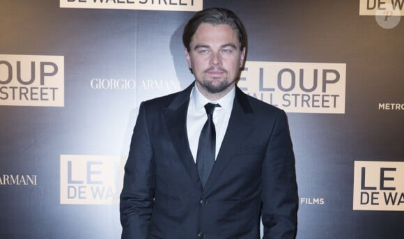 Leonardo DiCaprio lors de l'after-party du film Le loup de Wall Street au Palais Brongniart à Paris, le 9 décembre 2013.