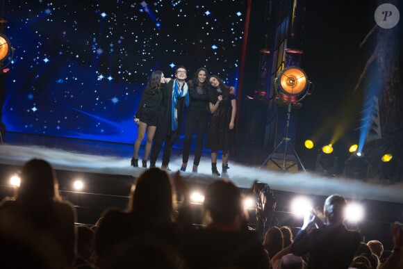 Exclusif - Joyce Jonathan, Zaho, Olympe et Al.hy chantent les plus grands succès Disney au théâtre Mogador à Paris le 4 decembre 2013, à l'occasion de la sortie de l'album We Love Disney.