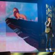 Exclusif - Zaho chante les plus grands succès Disney au théâtre Mogador à Paris le 4 decembre 2013, à l'occasion de la sortie de l'album We Love Disney.