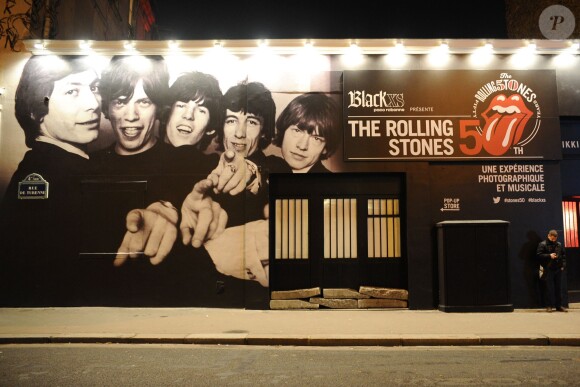 Vernissage de l'exposition "The Rolling Stones 50th – Une expérience photographique et musicale" présentée jusqu'au 12 janvier à la sublime galerie Nikki Diana Marquardt, place des Vosges à Paris. Le 12 décembre 2013.