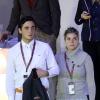 Exclusif - Sophie Tapie et son compagnon le cavalier Raphaël Goehrs au Gucci Masters de Villepinte le 6 decembre 2013.