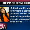Julie Chang, jeune animatrice prometteuse a été diagnostiquée d'une tumeur au cerveau après un accident de surf.