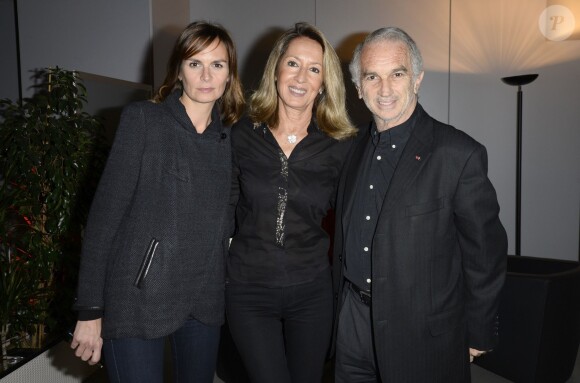 Exclusif - Nicole Coullier, Alain Terzian et sa femme Brune de Margerie au concert de Céline Dion au POPB de Paris, le 5 décembre 2013.