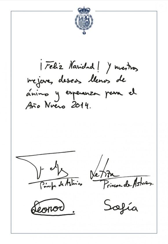 Message de voeux du prince Felipe et de la princesse Letizia d'Espagne ont posé au musée du Prado avec leurs filles Leonor et Sofia, devant L'Infanta Margarita de Velazquez, pour leur carte de voeux 2013 dévoilée le 16 décembre.