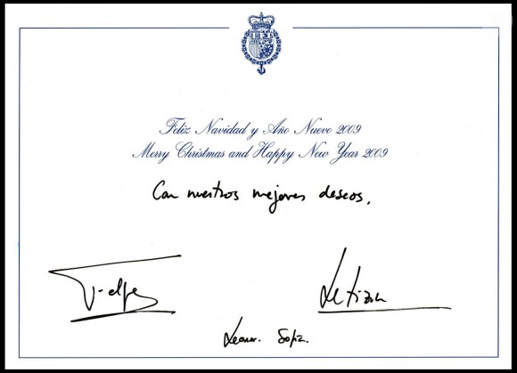 Message de voeux du prince Felipe et de la princesse Letizia en décembre 2008