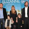 François Damiens, Timothe Vom Dorp, Fanie Zanini, Paul Hamy et Katell Quillévéré lors de la première du film Suzanne au cinema Max Linder à Paris, le 17 décembre 2013.