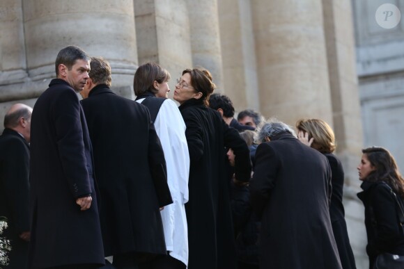Jane Birkin lors des obsèques de Kate Barry en l'église Saint-Roch à Paris le 19 décembre 2013