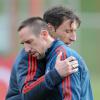 Franck Ribéry et son préparateur physique Lorenzo Buenaventura à Munich, le 9 décembre 2013