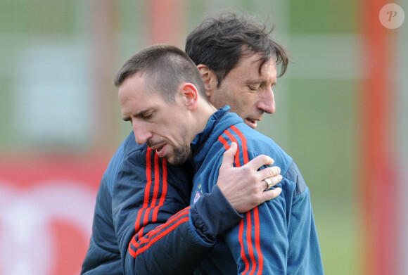 Franck Ribéry et son préparateur physique Lorenzo Buenaventura à Munich, le 9 décembre 2013