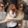 Tom Cruise, Katie Holmes et leur fille Suri Cruise à New York, le 13 avril 2011.