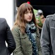 Dakota Johnson sur le tournage du film Fifty Shades of Grey à Vancouver, le 19 décembre 2013.