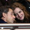 Nicolas Sarkozy et Nathalie Kosciusko-Morizet au Parc des Princes (Paris) pour le match PSG-Lille, le dimanche 22 décembre 2013.