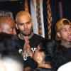 Chris Brown et son ami rappeur Tyga assistent à l'événement XMas Toy Drive à West Hollywood. Le 22 décembre 2013.