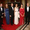 La famille royale de Suède lors de la soirée pour les 70 ans de la reine Silvia au Théâtre Oscar à Stockholm le 19 décembre 2013