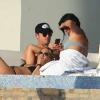 Justin Theroux avec sa fiancée Jennifer Aniston lors de leurs vacances à Los Cabos (Cabo San Lucas) au Mexique avec Courteney Cox, le 29 décembre 2013.