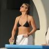 Jennifer Aniston, sirène en bikini, lors de ses vacances à Los Cabos (Cabo San Lucas) au Mexique avec son amoureux Justin Theroux et ses amis, le 29 décembre 2013.