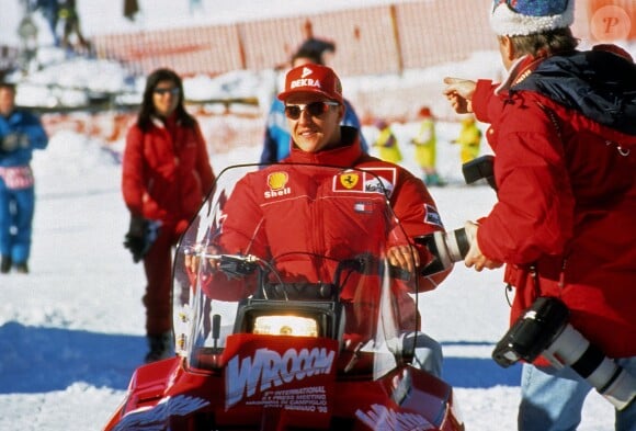 Michael Schumacher sur un skidoo en Italie