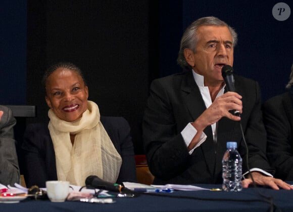 Christiane Taubira et Bernard-Henri Levy au cinéma le Saint-Germain à Paris le 17 novembre 2013