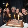 Marc Cerrone et son épouse Jill, ses enfants Maora, Greg et Jérémy au VIP Room le 19 décembre 2013 à Paris à l'occasion de ses 20 ans de mariage avec sa femme