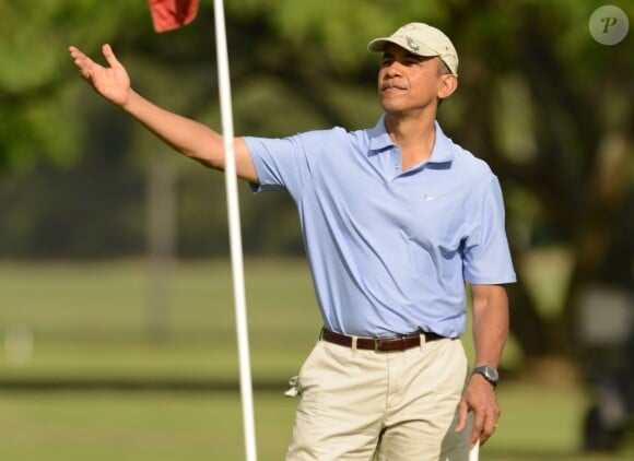 Barack Obama s'offre une partie de golf à Kaneohe, Hawaï, le 2 janvier 2014.