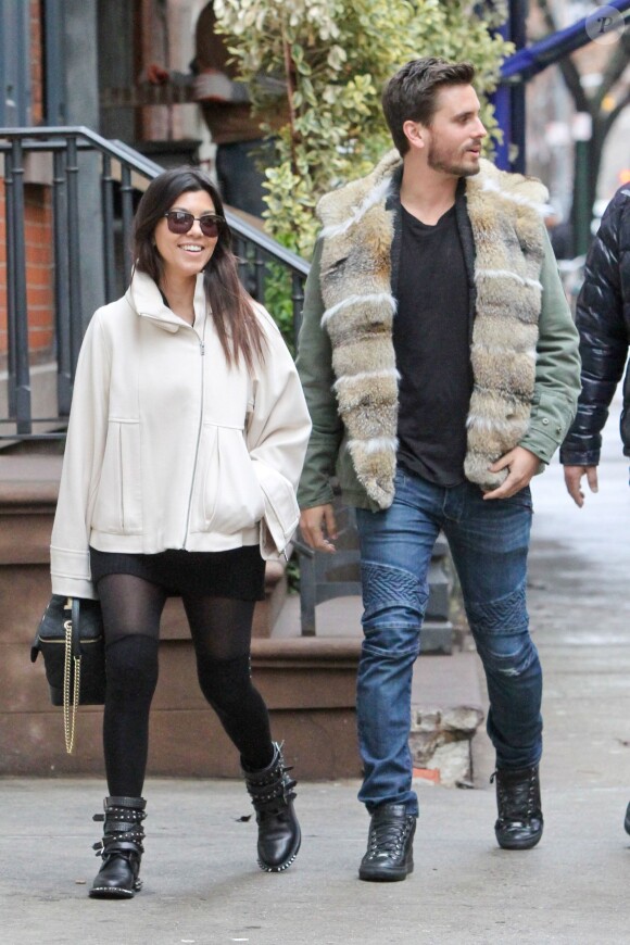 Kourtney Kardashian et Scott Disick se baladent à New York. Le 6 janvier 2014.