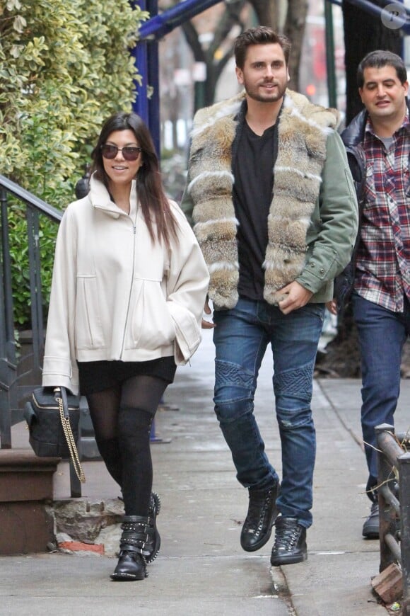 Kourtney Kardashian et Scott Disick à New York. Le 6 janvier 2014.