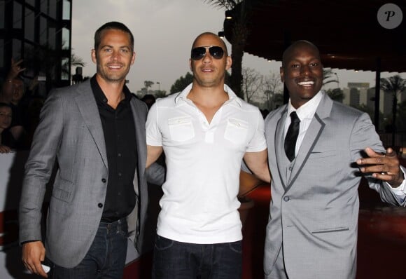 Paul Walker, Vin Diesel et Tyrese Gibson à Marseille le 28 avril 2011.