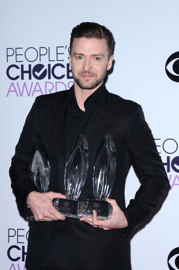 Justin Timberlake sur le red carpet des People's Choice Awards à Los Angeles, le 8 janvier 2014.
