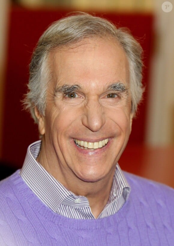 Henry Winkler lors du photocall de la comédie musicale "Happy Days" à Londres le 8 janvier 2014.