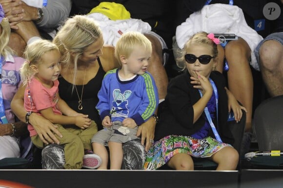 Australia's Lleyton Hewitt family, His wife Beck with the kids during Kids day at the Australian Open tennis tournament at Melbourne Park in Melbourne, Australia on January 11, 2014. Photo by Corinne Dubreuil/ABACAPRESS.COM11/01/2014 - Melbourne
