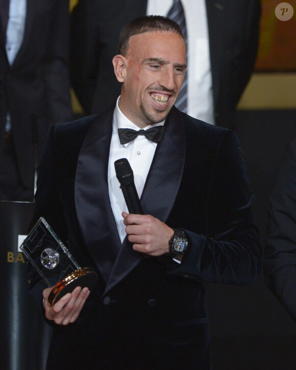 Franck Ribéry lors de la cérémonie du Ballon d'Or au Palais des Congrès de Zurich, le 13 janvier 2014