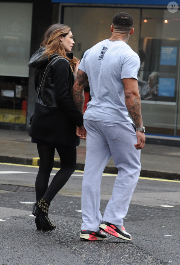 Kelly Brook et son nouveau petit ami David McIntosh, de sortie à Londres. Le 15 janvier 2014.