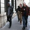 Exclusif - Kanye West, de retour à Paris, s'accorde une petite virée shopping en compagnie de Jean Touitou, le créateur de la marque A.P.C. Le 16 janvier 2014.
