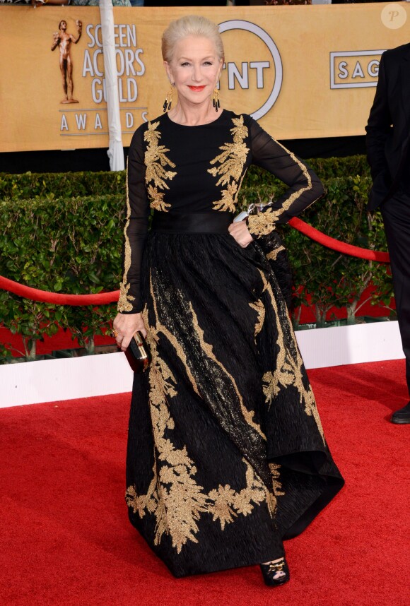 Helen Mirren aux Screen Actors Guild Awards, Shrine Auditorium, Los Angeles, le 18 janvier 2014.